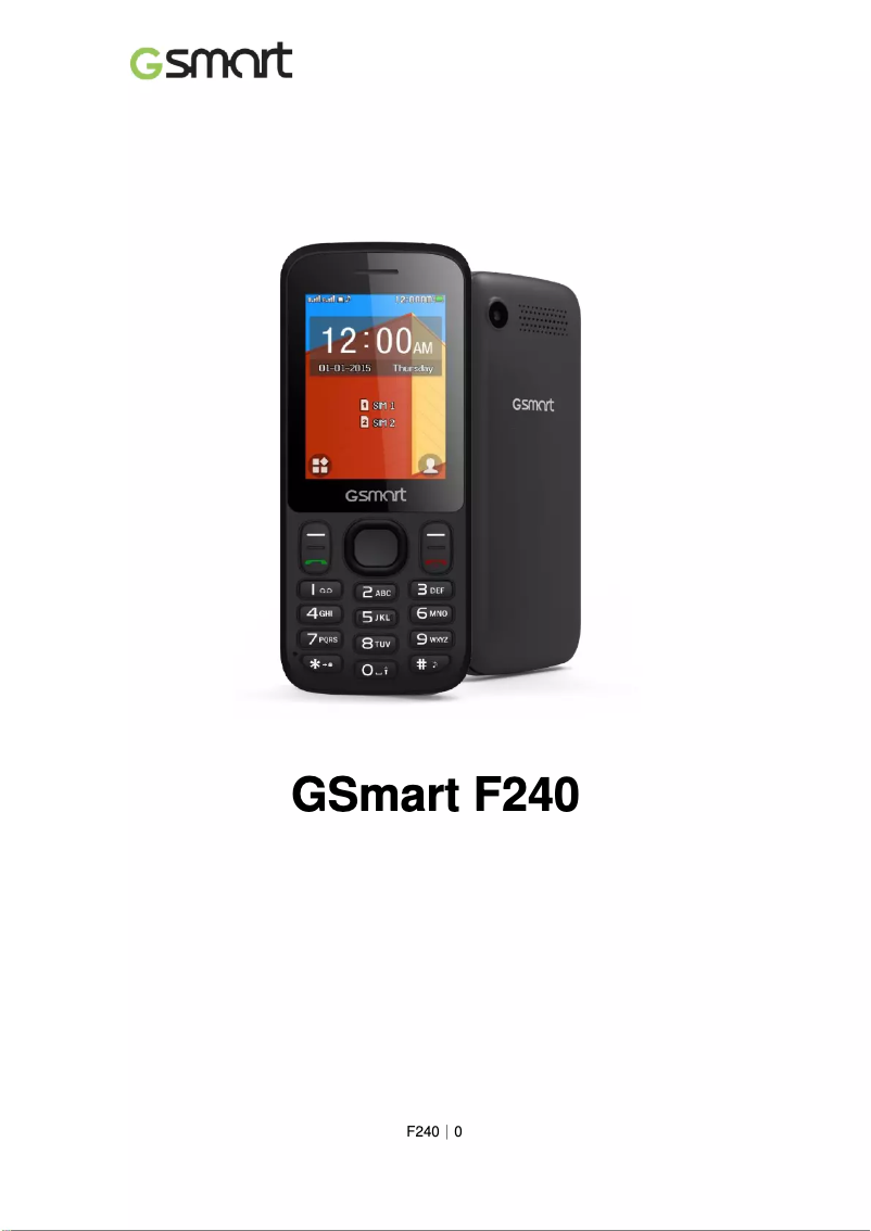 Page n°1 - Manuel utilisateur GSmart F240