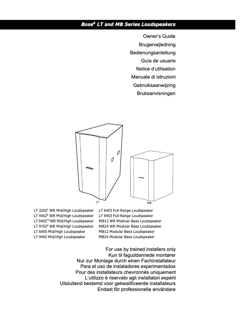 Page 1 de la notice Manuel utilisateur Bose MB12