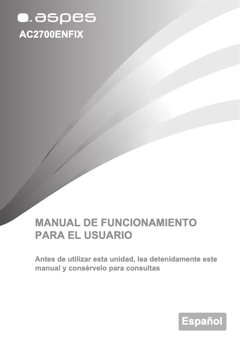 Page n°1 - Manuel utilisateur Aspes AC2700ENFIX