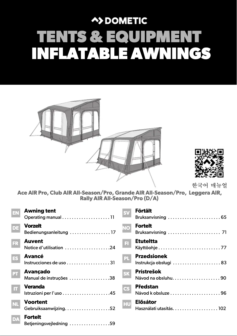 Page 1 de la notice Guide d'installation Dometic Rally AIR Pro 260 DA