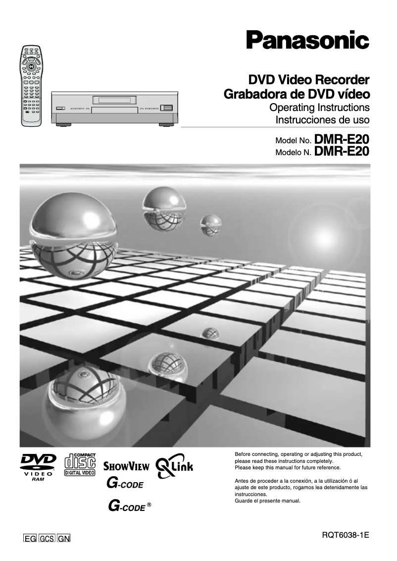 Image de la première page du manuel de l'appareil DMR-E20