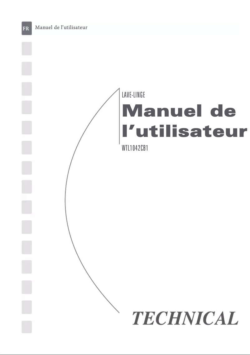 Image de la première page du manuel de l'appareil WTL1042CB1