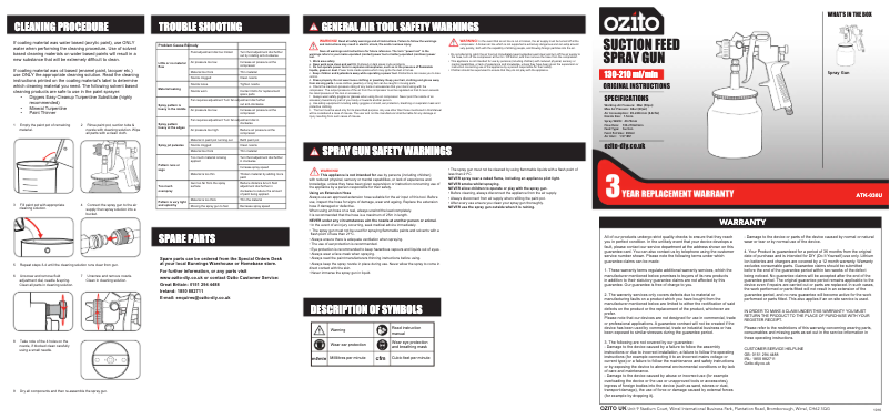 Página 1 del manual Manual de usuario Ozito ATK-030U