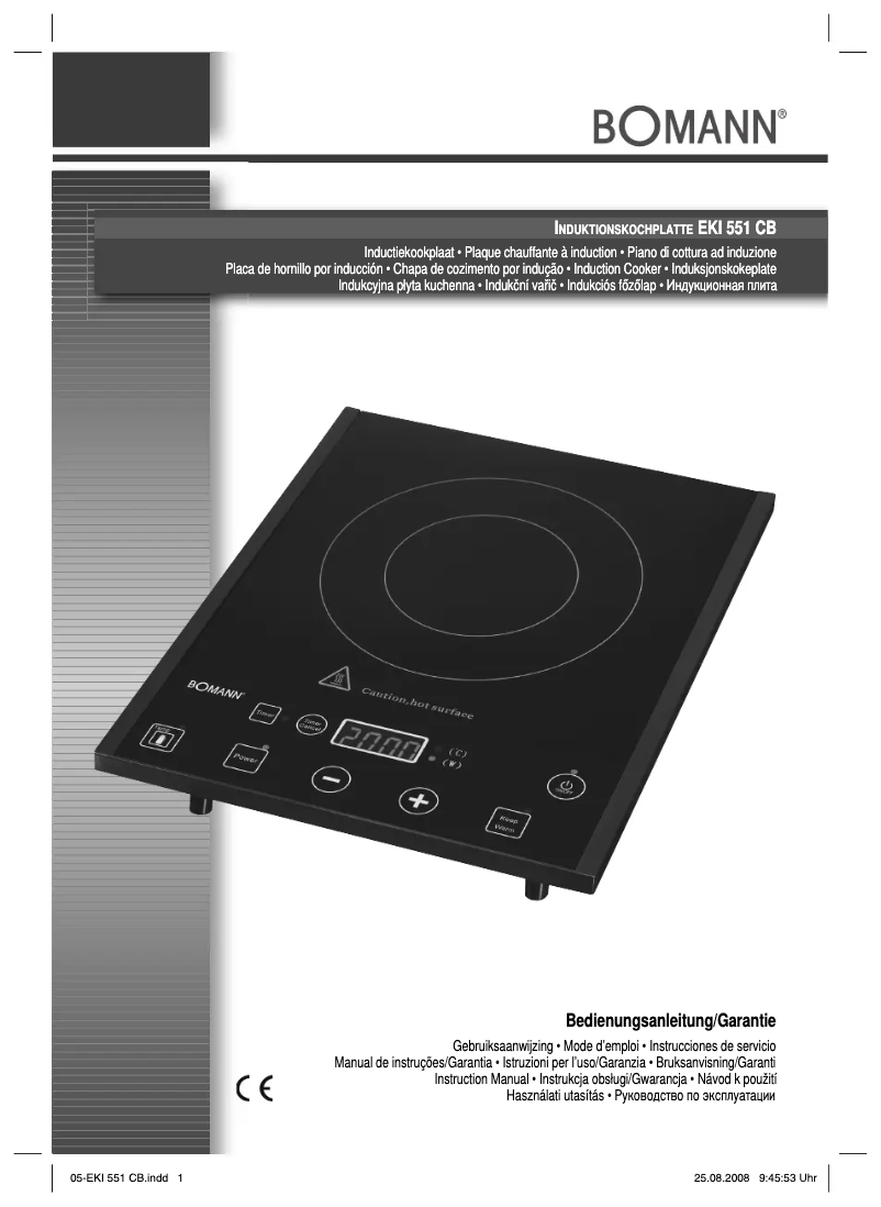 Page n°1 - Manuel utilisateur Bomann EKI 551