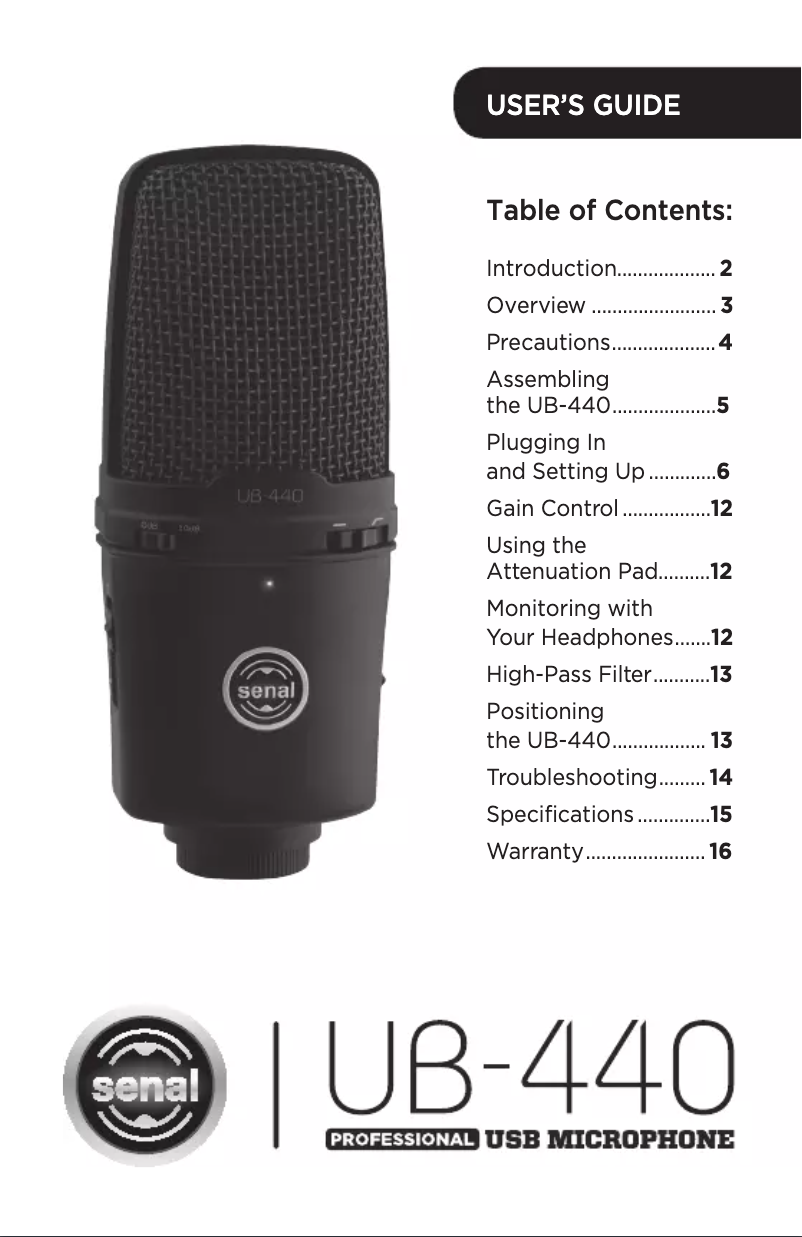 Página 1 del manual Manual de usuario Senal UB-440