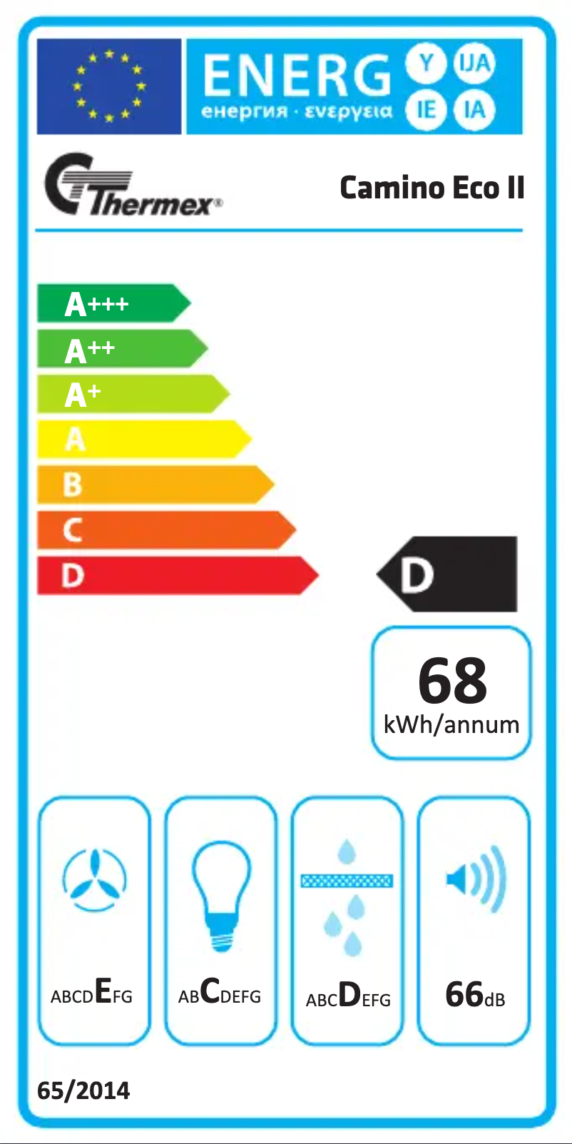 Page n°1 - Label énergétique Thermex Camino Eco II