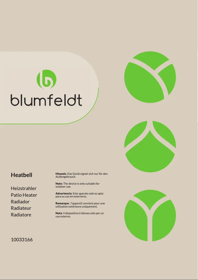 Page 1 de la notice Manuel utilisateur Blumfeldt Heatbell