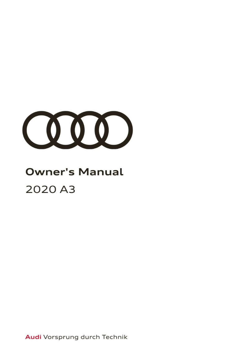 Page 1 de la notice Manuel utilisateur Audi A3 (2020)