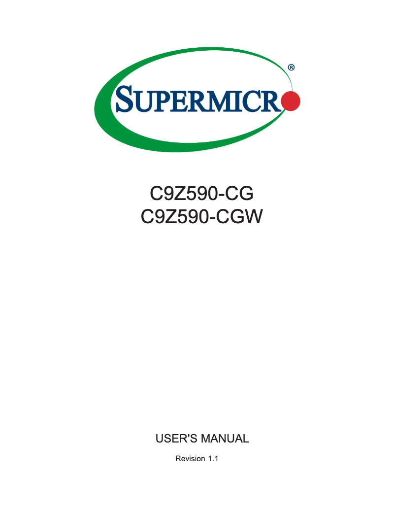 Image de la première page du manuel de l'appareil C9Z590-CG