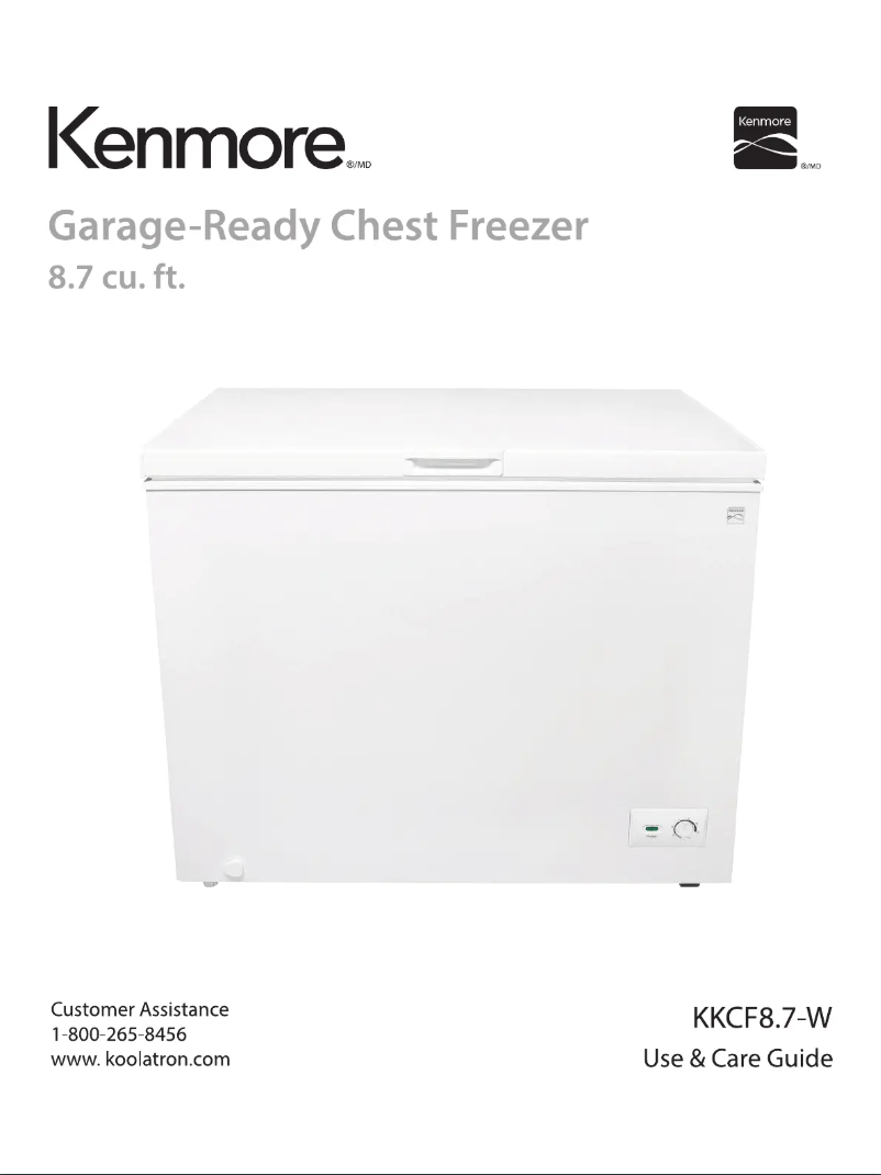 Page 1 of the manual User Manual Kenmore KKCF8.7-W