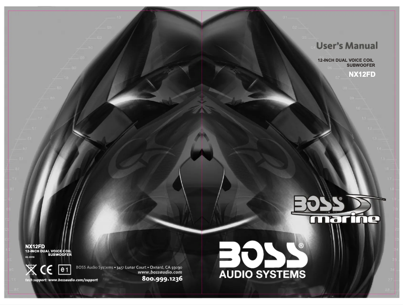 Page n°1 - Manuel utilisateur Boss Onyx NX12FD