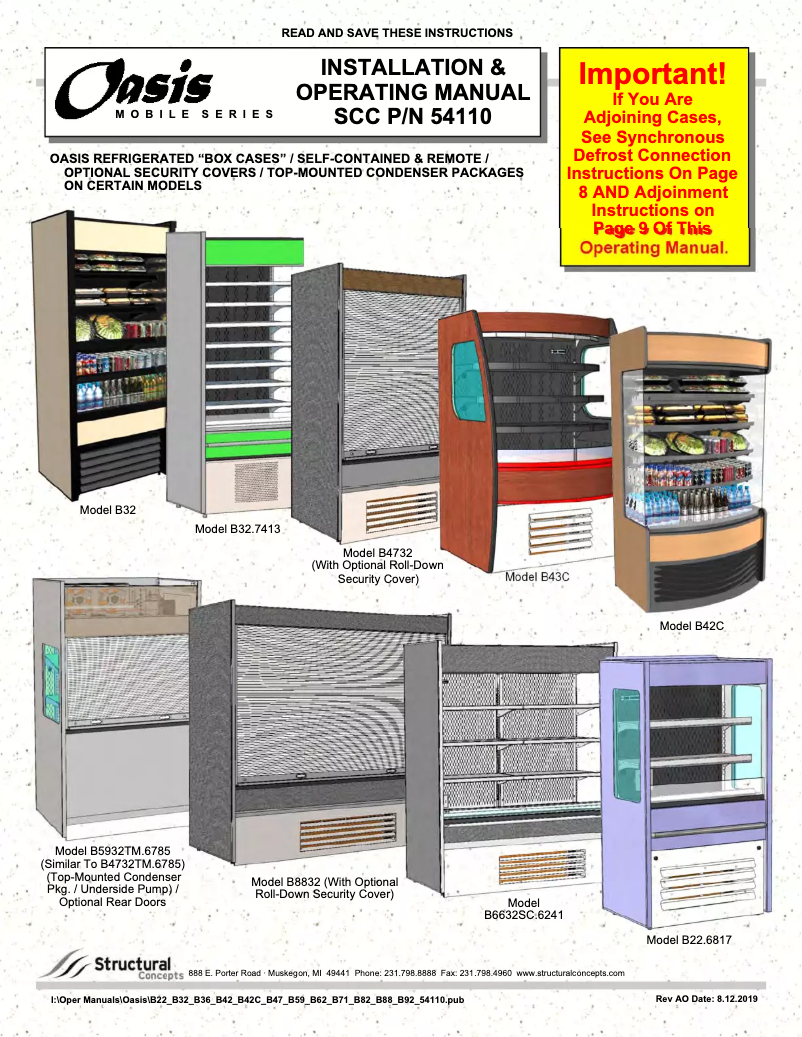Page n°1 - Manuel utilisateur Structural Concepts Oasis B43C