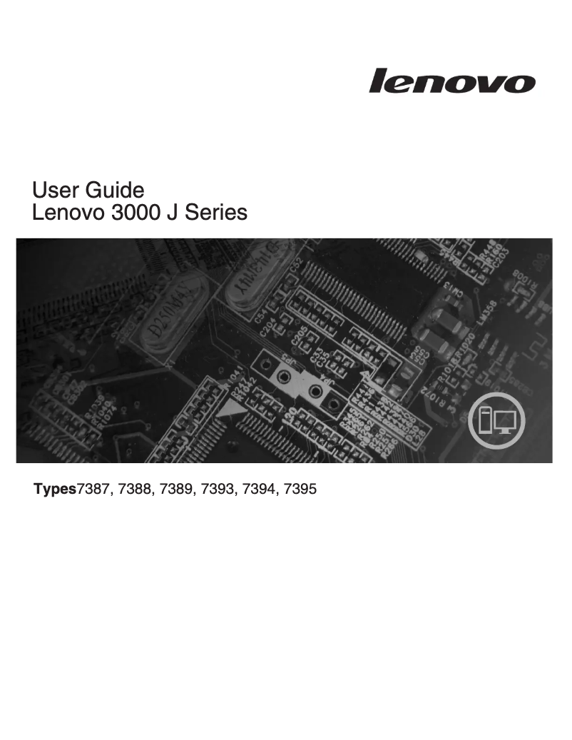 Page n°1 - Manuel utilisateur Lenovo 3000 J105