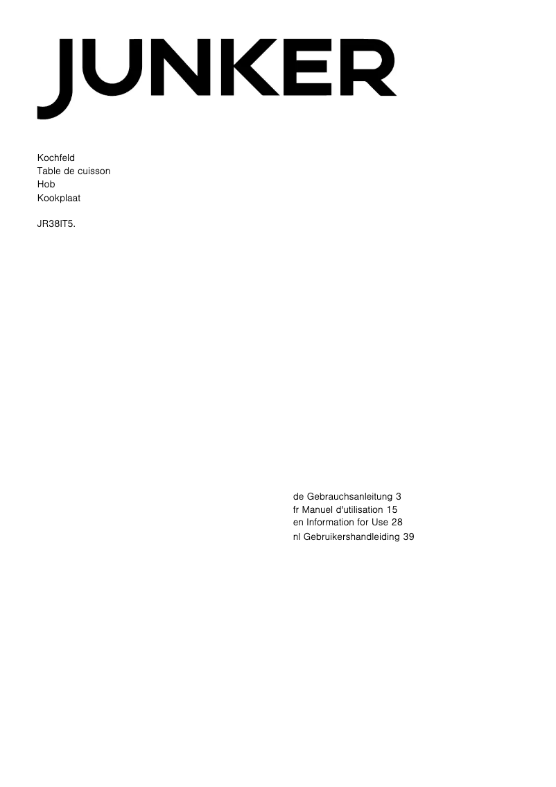 Image de la première page du manuel de l'appareil JR38IT55