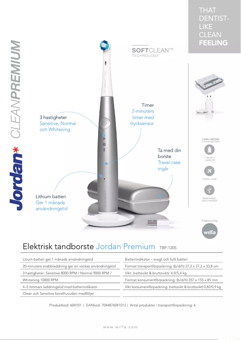 Page 1 de la notice Fiche technique Jordan Clean Premium
