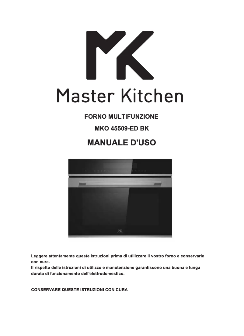 Page 1 de la notice Manuel utilisateur Master Kitchen MKO 45509-ED BK