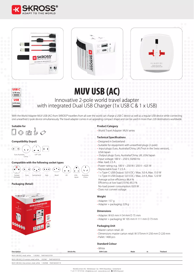 Image de la première page du manuel de l'appareil MUV USB (AC)