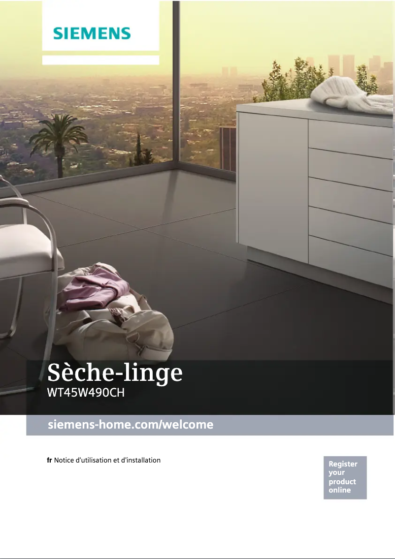 Page 1 de la notice Guide d'installation Siemens WT45W490CH