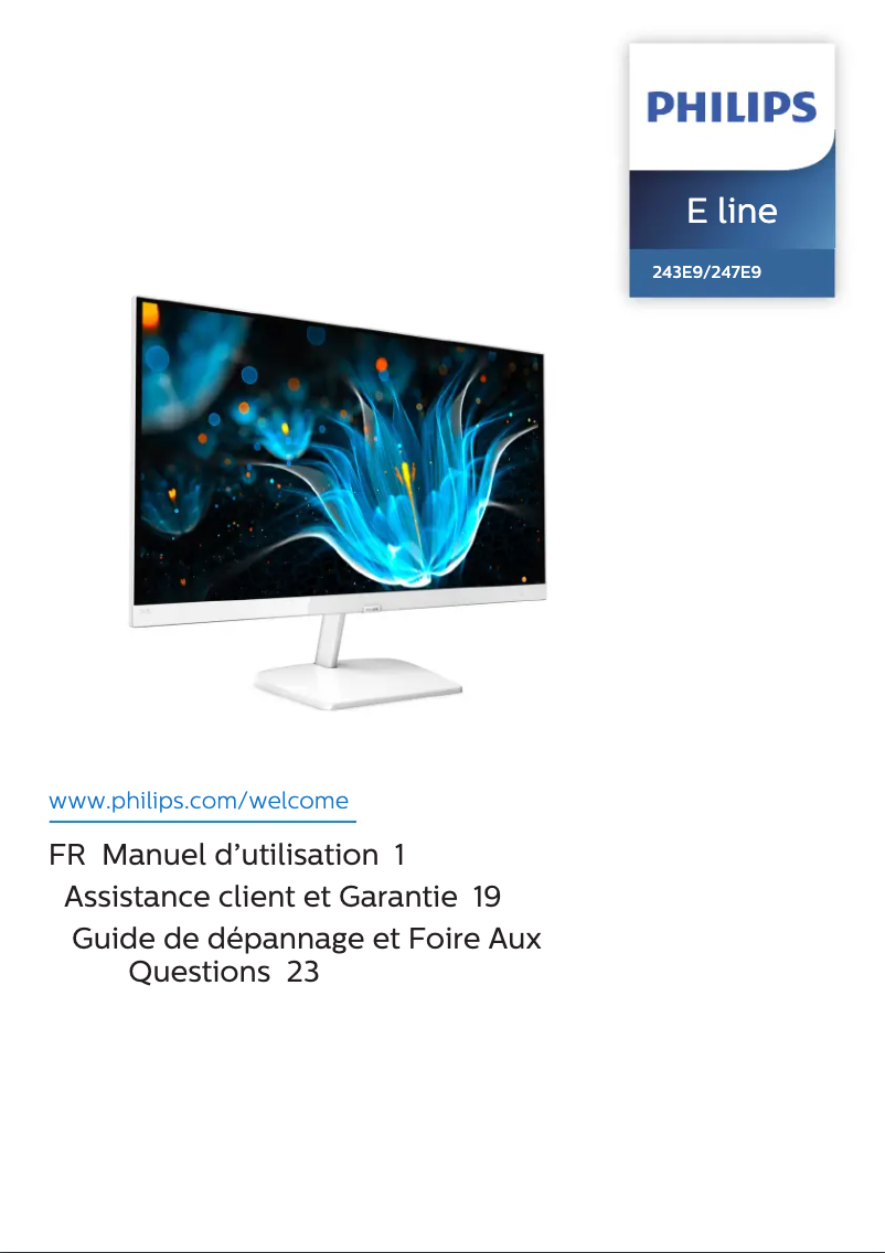 Page 1 de la notice Manuel utilisateur Philips 243E9QHSW