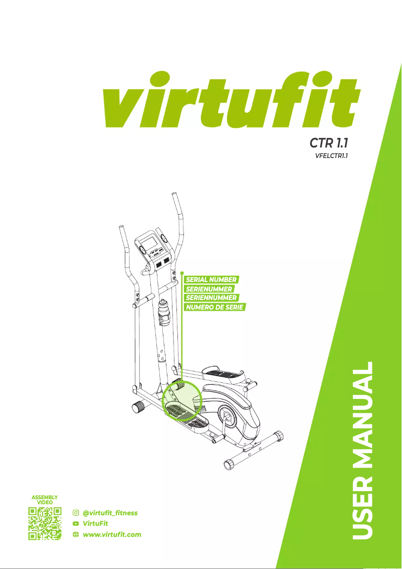 Page n°1 - Manuel utilisateur VirtuFit CTR 1.1
