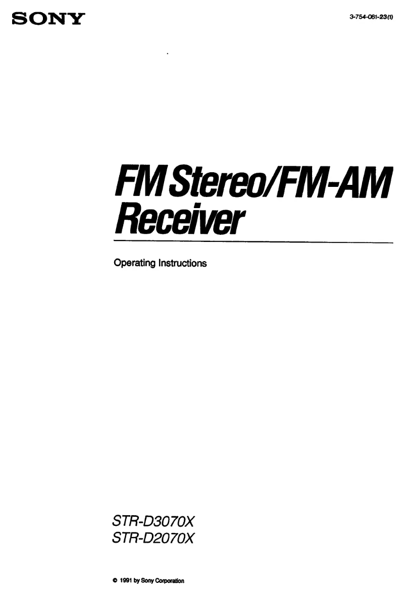 Image de la première page du manuel de l'appareil STR-D2070X