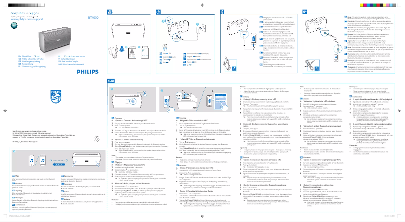Page 1 de la notice Guide de démarrage rapide Philips BT4000W