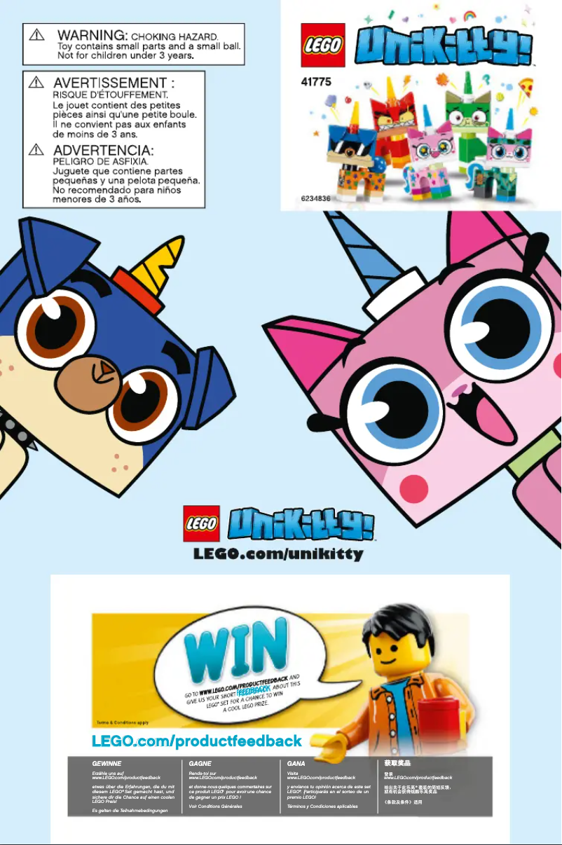 Page 1 of the manual User Manual Lego Unikitty 41775