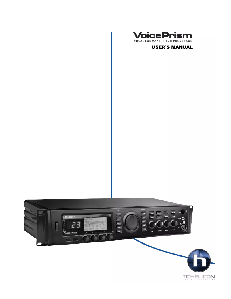Page n°1 - Manuel utilisateur TC Helicon VoicePrism