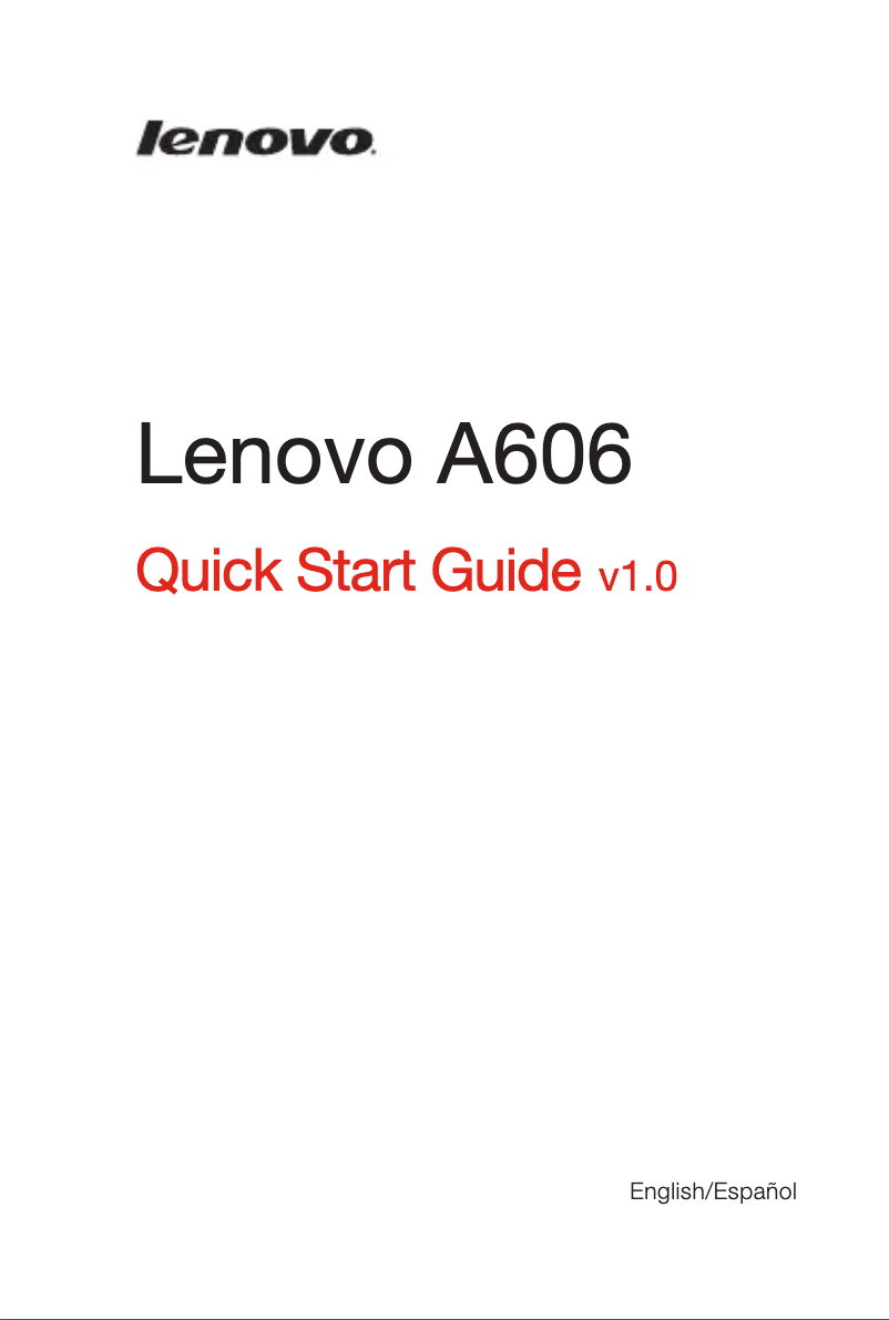 Page 1 de la notice Manuel utilisateur Lenovo A606