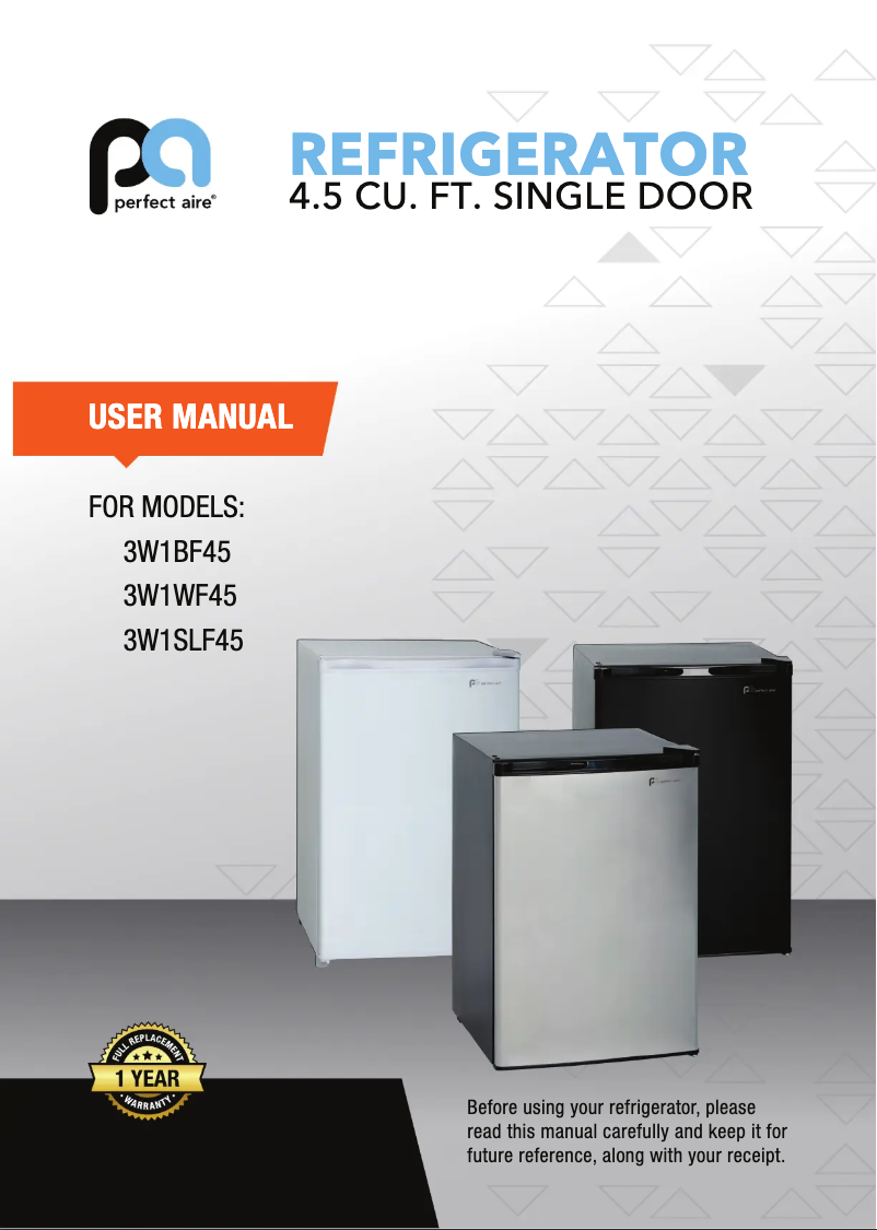 Page n°1 - Manuel utilisateur Perfect Aire 3W1SLF45