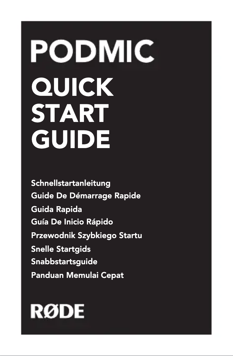 Page n°1 - Manuel utilisateur Røde PodMic