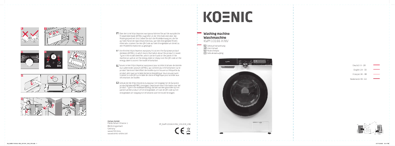 Page n°1 - Manuel utilisateur Koenic KWM 10166 A INV