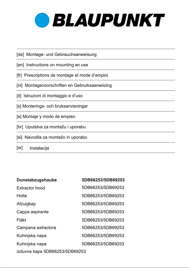Page n°1 - Guide d'installation Blaupunkt 5DB66253