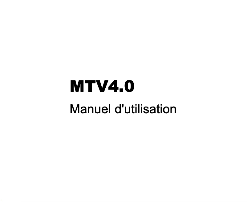 Image de la première page du manuel de l'appareil MTV4.0