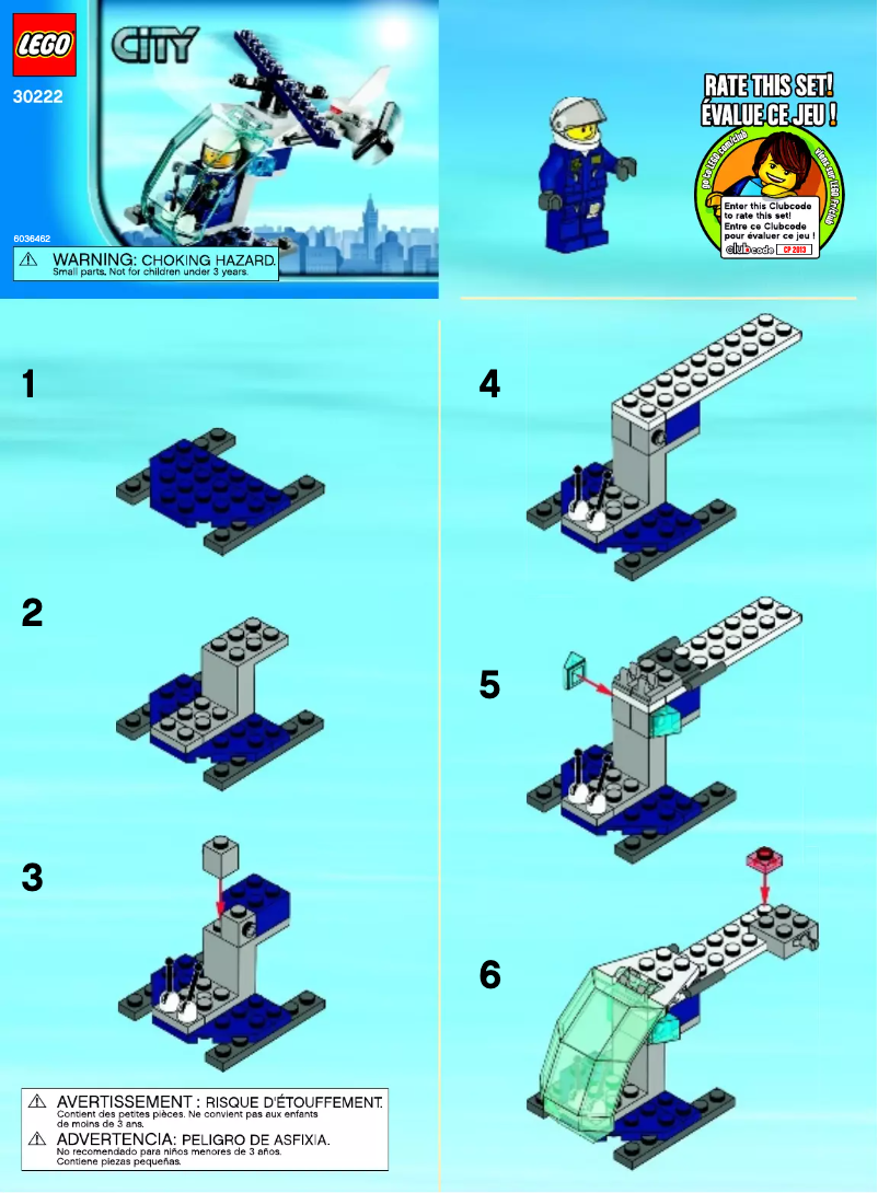 Page n°1 - Manuel utilisateur Lego Police Helicopter 30222