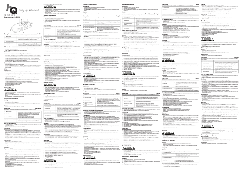 Page n°1 - Manuel utilisateur HQ HQ-CHAR-CAR13