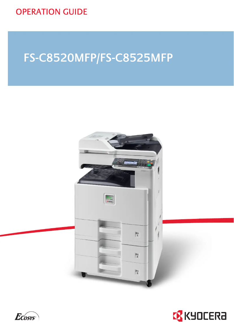 Image de la première page du manuel de l'appareil FS-C8525MFP/KL3
