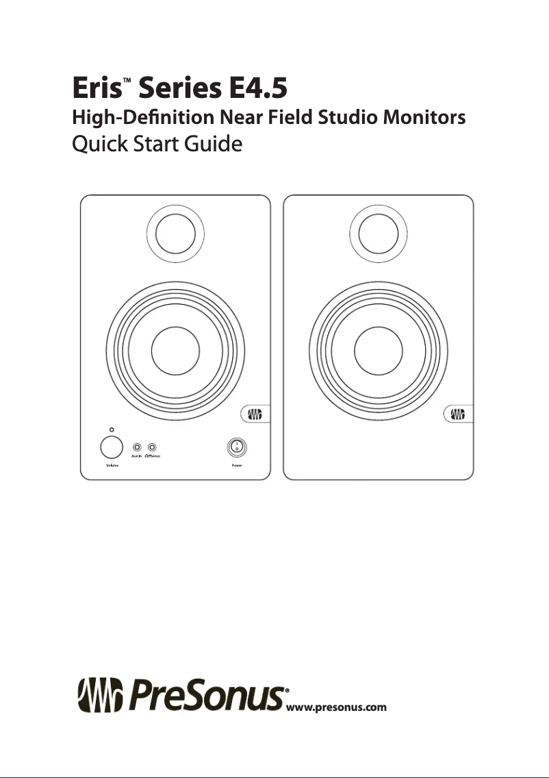 Página 1 del manual Guía de inicio rápido PreSonus Eris E4.5