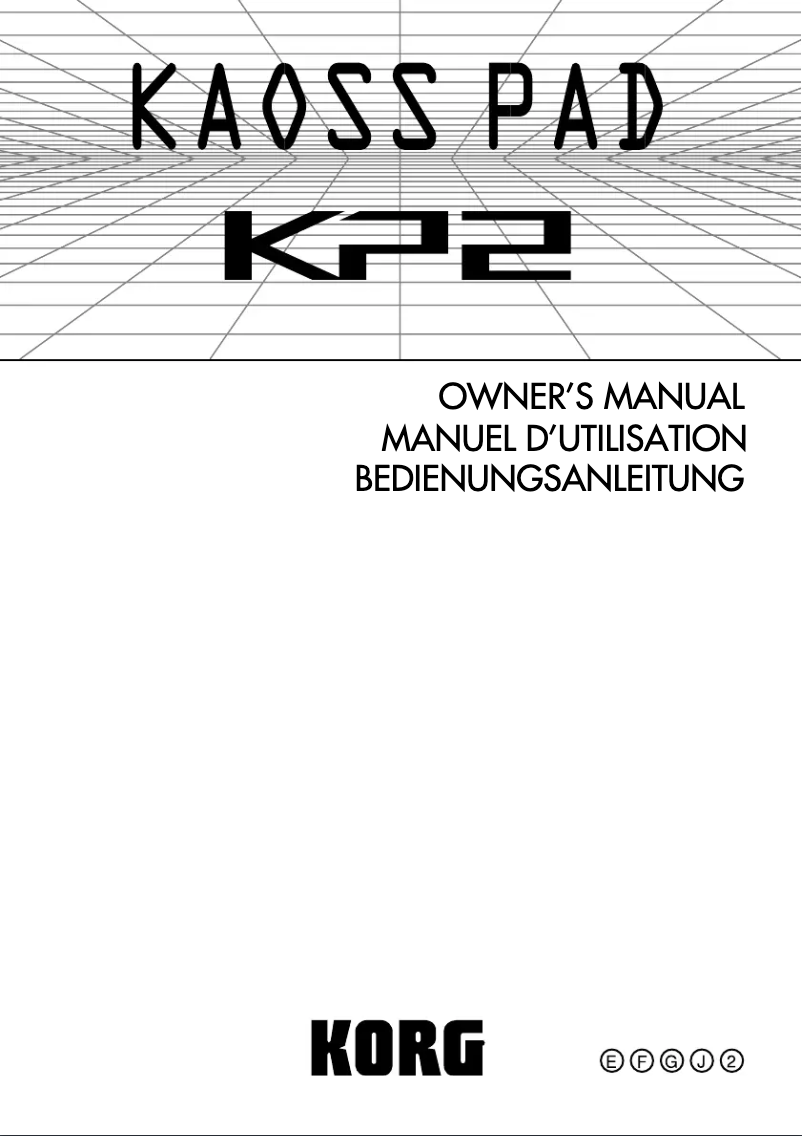 Page n°1 - Manuel utilisateur Korg Kaoss PAD KP2