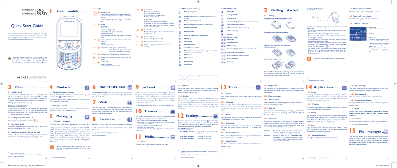 Image de la première page du manuel de l'appareil One Touch 595