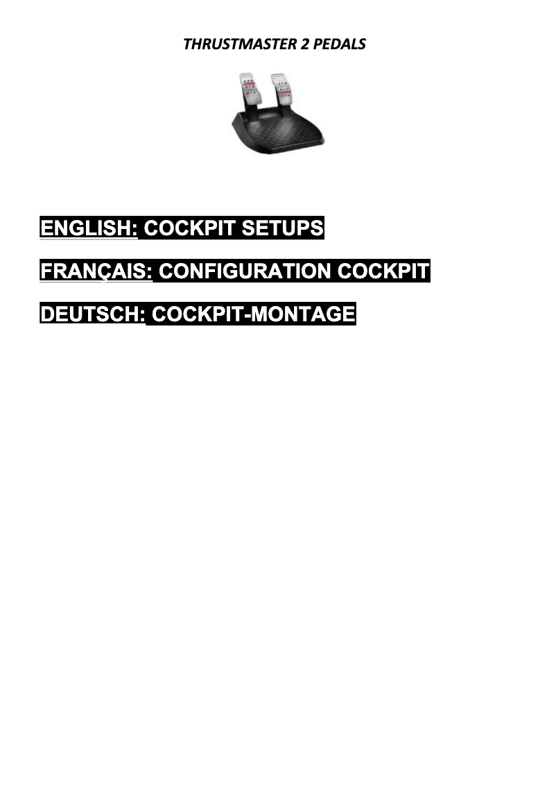 Página 1 del manual Manual de usuario Thrustmaster T100 Force Feedback