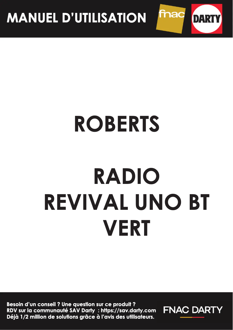 Image de la première page du manuel de l'appareil Revival Uno BT