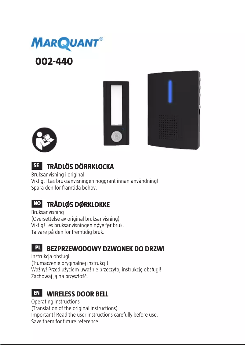 Page n°1 - Manuel utilisateur Marquant 002-440