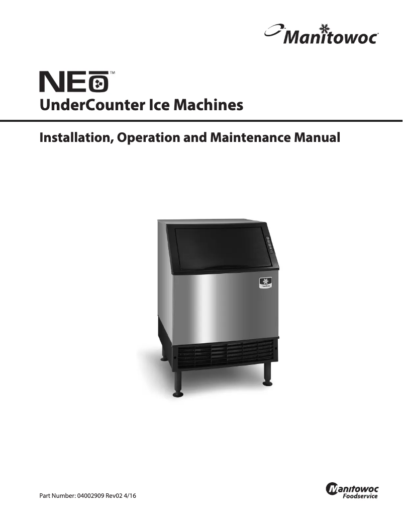 Page n°1 - Manuel utilisateur Manitowoc UD-0240A