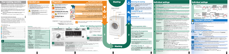 Page 1 de la notice Manuel d'utilisation et d'entretien Siemens WM14E477DN
