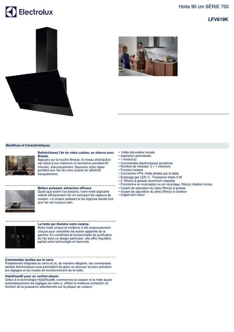 Page n°1 - Fiche technique Electrolux LFV619K