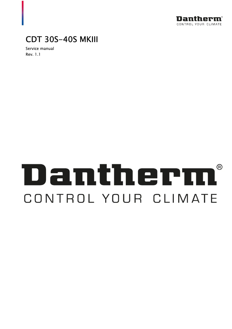 Page n°1 - Manuel utilisateur Dantherm CDT 30S-40S MKIII