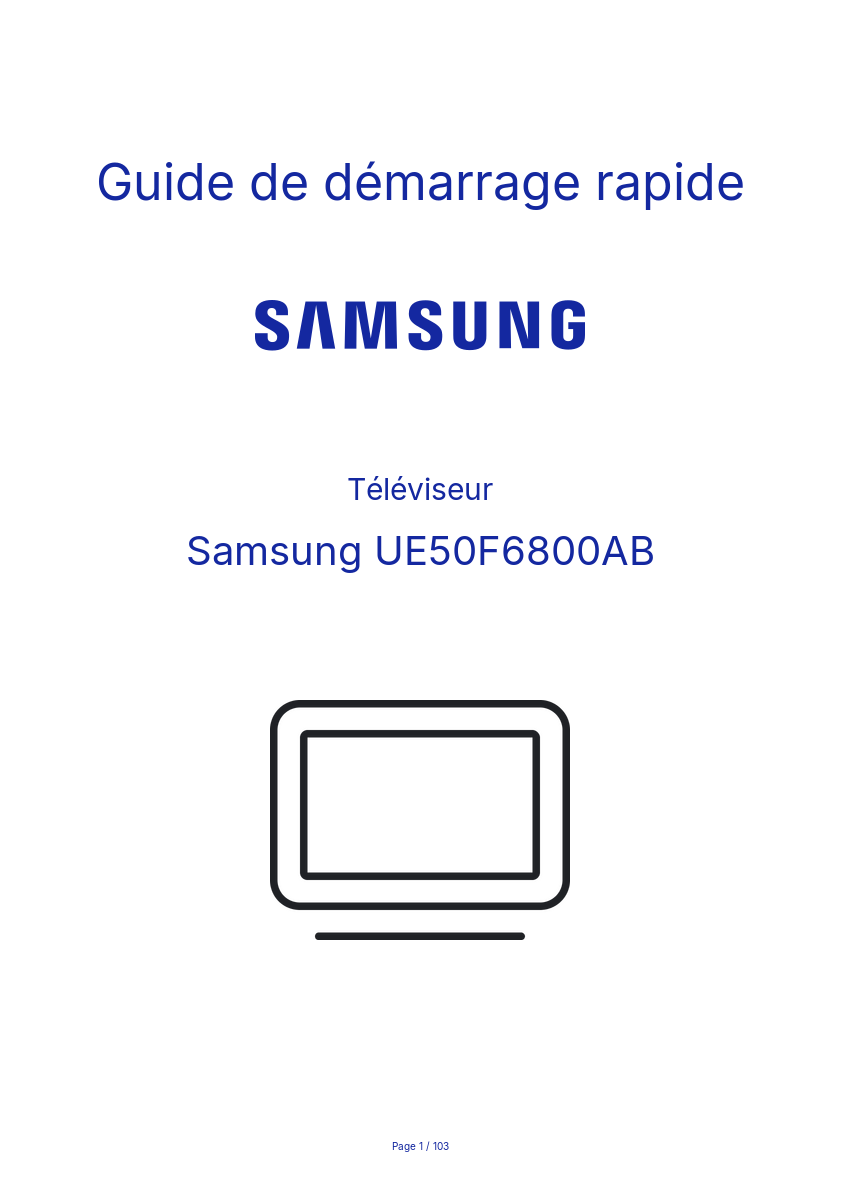 Image de la première page du manuel de l'appareil UE50F6800AB