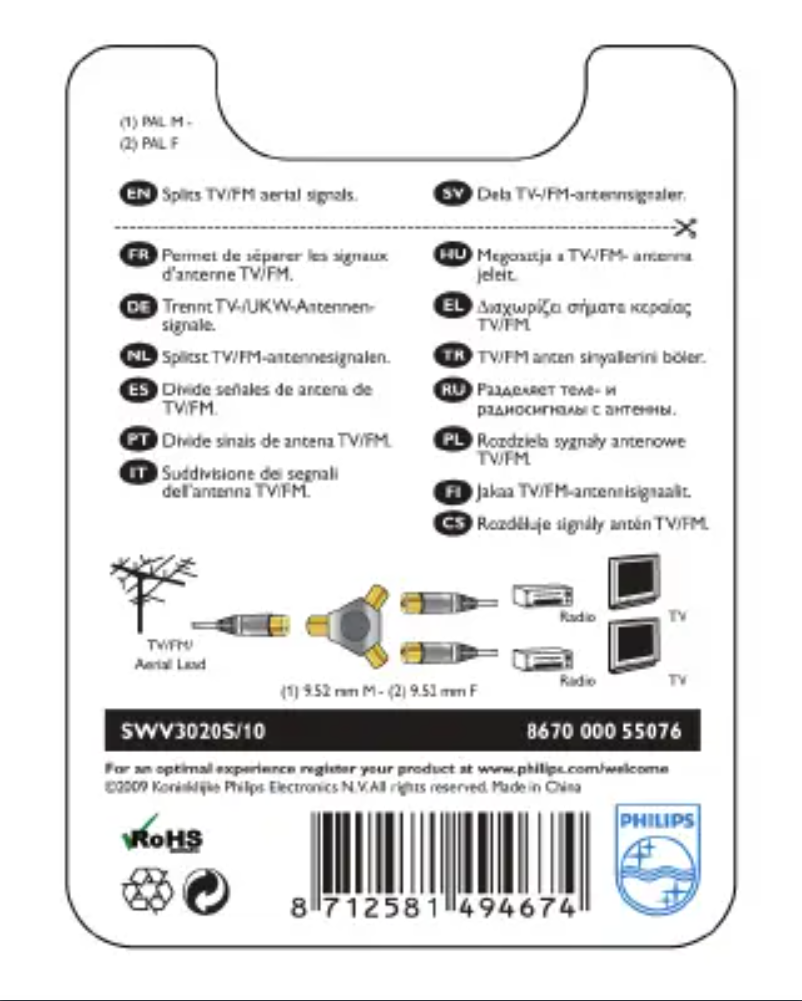 Page 1 de la notice Mode d'emploi Philips SWV3020S