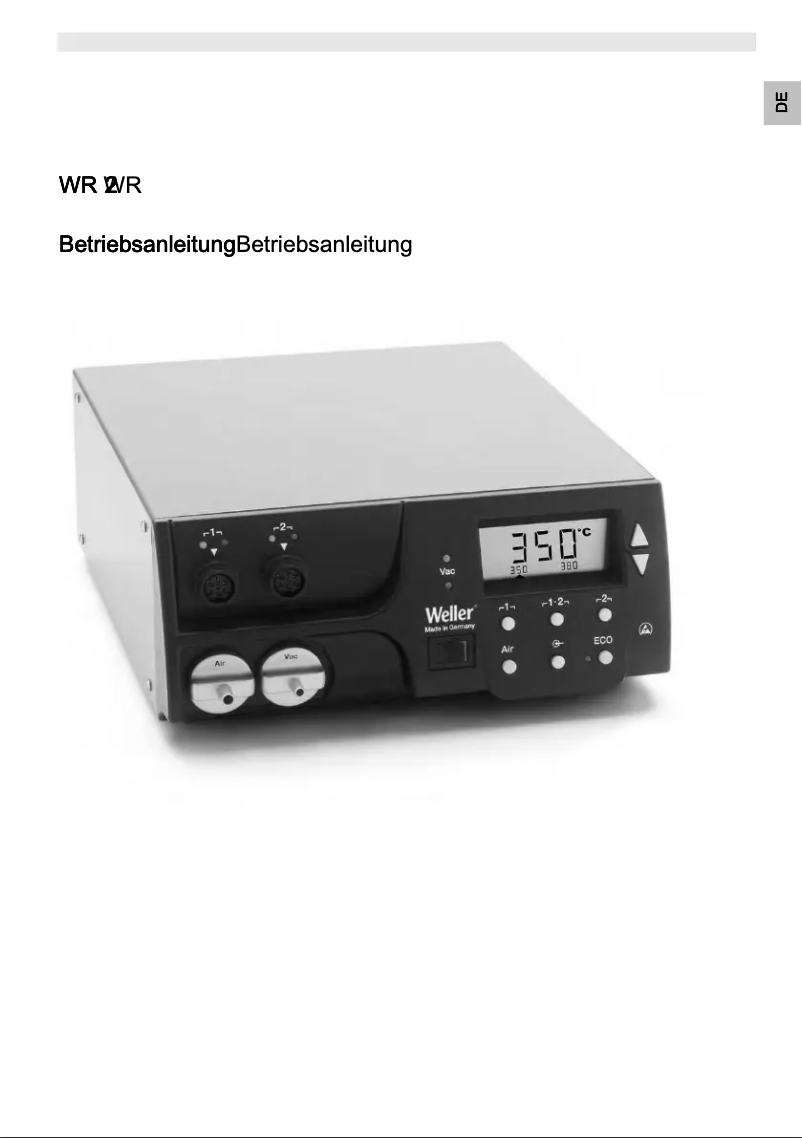 Page 1 de la notice Manuel utilisateur Weller WR 2